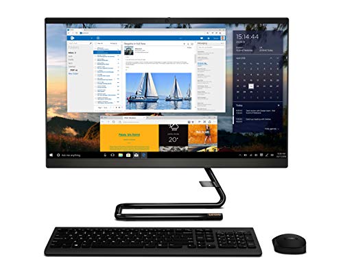 Lenovo IdeaCentre A340 23.8” FHD IPS All-in-One Desktop (10th Gen Lenovo IdeaCentre A340 23.8” FHD IPS All-in-One Desktop (10th Gen Intel Core i3-10110U/8GB/512GB SSD/Win 10/Office/with Slim DVD±RW/HD 720p Camera/Wireless Keyboard & Mouse), Business Black F0E800U0IN
