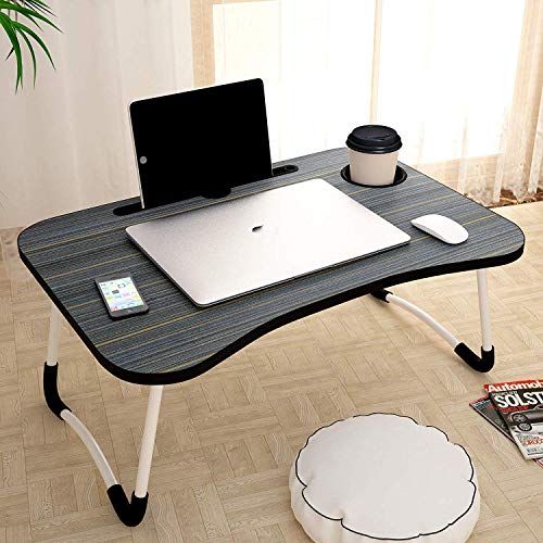 DV S Laptop Table with Cup Holders &Tablet Holder Non-Slip DV S Laptop Table with Cup Holders &Tablet Holder Non-Slip Legs Multipurpose Foldable and Portable Lapdesk for Study {Black Colour}
