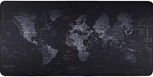 KRIAEX Mouse Pad Large Extended Mouse Mat with Stitched Edge KRIAEX Mouse Pad Large Extended Mouse Mat with Stitched Edge Desk Mat Keyboard Pad for Laptop Computer Desktop PC Gamer Office and Home Non-Slip Rubber Mousepad