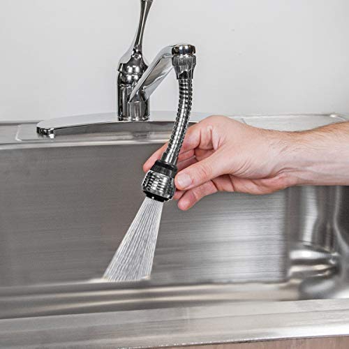 DK HOME APPLIANCES Stainless Steel Flexible 360 Degree Rotating 2 DK HOME APPLIANCES Stainless Steel Flexible 360 Degree Rotating 2 Modes Water Saving Faucet |Faucet for Kitchen Sink |Water Faucet Sprayer | Flexible Tap Extension for Kitchen Sink (Silver)