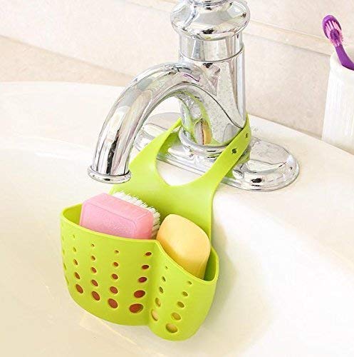 EKRON Kitchen Bathroom Sponge Soap Water Draining Hanging Plastic Holder EKRON Kitchen Bathroom Sponge Soap Water Draining Hanging Plastic Holder Organizer (Standard Size, Random Colour)