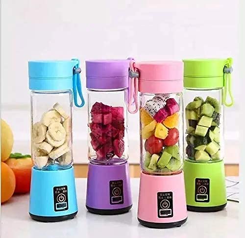KBR™ Portable Juicer Electric USB for travel Mini Small juices KBR™ Portable Juicer Electric USB for travel Mini Small juices Fruit Mixer Machine Blender Grinder Home and Travel (Multi color)