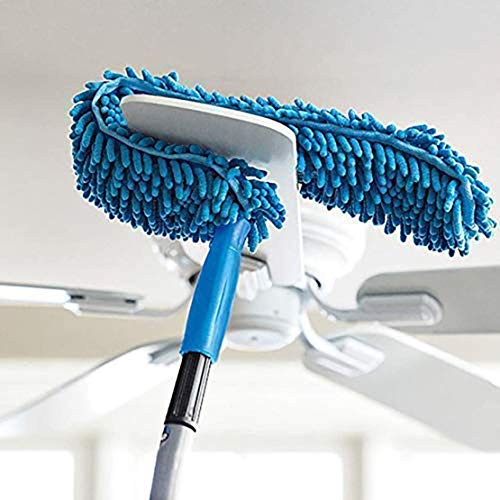 OKRAZEX Foldable Microfiber Fan Cleaning Duster Steel Body Flexible Fan OKRAZEX Foldable Microfiber Fan Cleaning Duster Steel Body Flexible Fan mop for Quick and Easy Cleaning of Home, Kitchen, Car, Ceiling, and Fan Dusting Office Fan Cleaning Brush with Long Rod