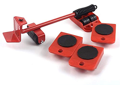 PRAMUKH GADGET Heavy Furniture Lifter and Mover Tool Set,Easy Mover PRAMUKH GADGET Heavy Furniture Lifter and Mover Tool Set,Easy Mover Appliance Roller Lifter Moving System with 4 Wheel Sliders Lifter Kit for Moving Sofa Cabinet Table Adjustable Head Bar Up to 200 Kg