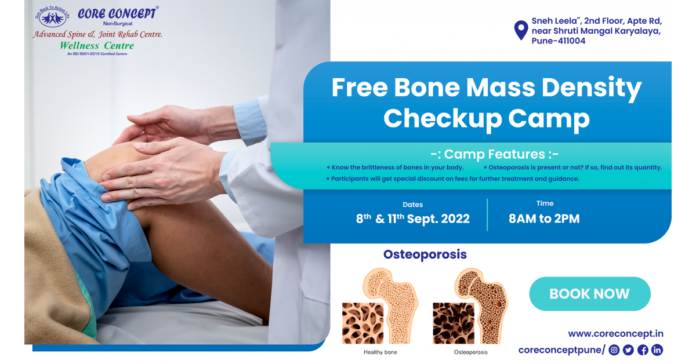 Free BMD (Bone Mass Density Test) Camp on September 8th and 11th, 2022
