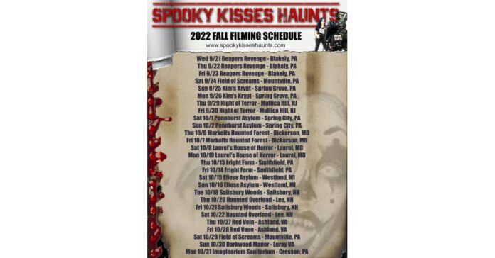 Spooky Kisses Haunts Announces Fall Filming Schedule