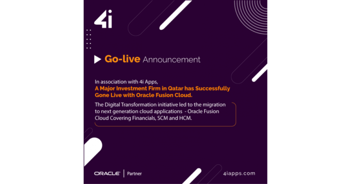 4i Apps successfully transforms one of the largest Investment Firm in ME to Oracle Fusion Cloud