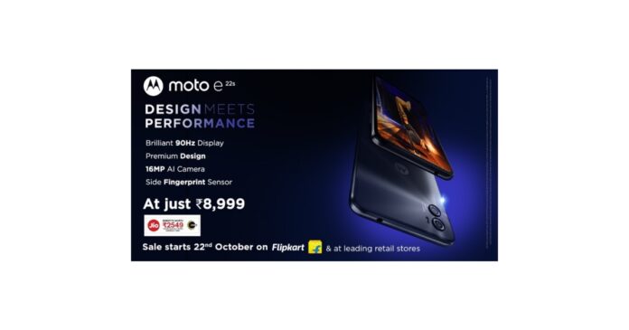 Motorola Disrupts the Affordable Smartphone Market with moto e22s, That Comes with a Stunning Design, Fluid 90Hz IPS LCD Display, Android 12 and More, at Just Rs 8,999!