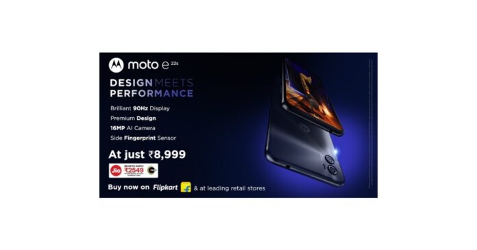 Motorola's Moto e22s Goes on Sale Starting 22nd of October at Just Rs 8,999 on Flipkart and Leading Retail Stores