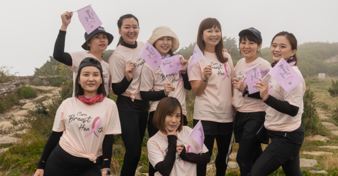 The pink ribbon flutters in Hehuan Mountain, Taiwan's top professional breast beautician care for breast health