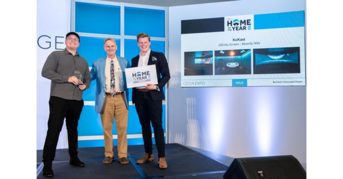 KoKast’s Infinity Screen Wins Best New Technology Award at CEDIA’s Home of the Year Awards