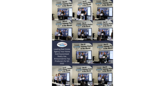 Leading Real Estate Agency Your Home Sold Guaranteed Realty Has Announced Its Top Producers for Q3 2022