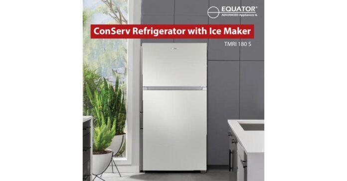 Equator Announces Launch of ConServ Top Mount Refrigerator with Ice Maker