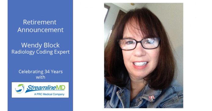 Radiology Coding Expert, Wendy Block, to Retire from StreamlineMD after 34 years