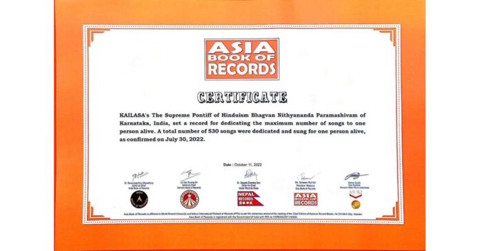 Eight (8) Asia Book of Records set by KAILASA