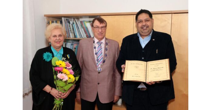Researcher & Economist Dr Kannan Vishwanatth crowned Honoris Causa For Economics at Latvian Academy of Sciences,Riga.