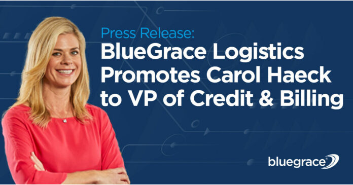 BlueGrace Logistics Promotes Carol Haeck to Vice President of Credit & Billing