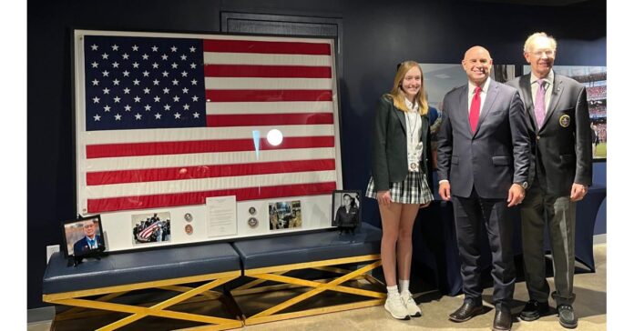 Congressman Ellzey, State Funeral for World War II Veterans present the American Flag from Funeral of Last MOH WW2 Man