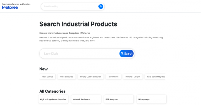 Metoree, a comparison site for manufacturers and suppliers of industrial products, has started operations in Canada.