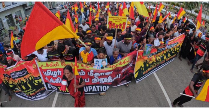 Huge Anti-Sri Lanka Rally by Tamil Univ Students Demands Military Leave Tamil areas & Referendum for Political Solution