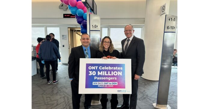 Ontario International Airport welcomes 30 millionth passenger since return to local ownership