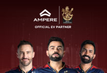 Ampere Electric 2 wheelers collaborates with Royal Challengers Bangalore
