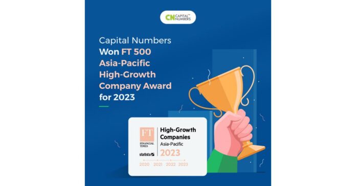 Capital Numbers Won FT 500 Asia-Pacific High-Growth Company Award for 2023
