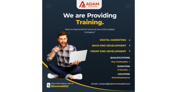 Adam Innovations Offering Training Program for Digital Marketing and Website Development Careers