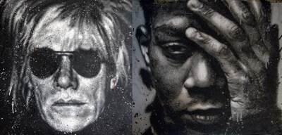 Artmarket.com: works co-signed by Jean-Michel Basquiat and Andy Warhol are Portraits of Andy Warhol and Jean-Michel Basquiat ©thierry Ehrmann - Courtesy Musée L’Organe /La Demeure du Chaos – Abode of Chaos