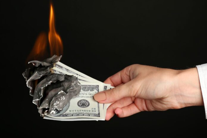 Wildfire insurance - person holding money that