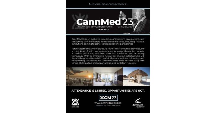 Medicinal Genomics to Host CannMed 23 Innovation & Investment Summit, May 15-17, at Marco Island, FL