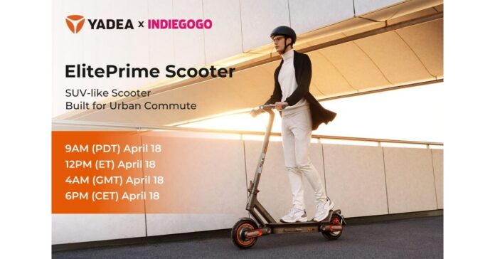 Yadea Scooter ElitePrime Launches CrowdFunding Campaign on Indiegogo: the Urban SUV