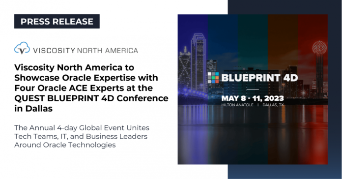 blueprint-4d-2023.png Viscosity North America to Showcase Oracle Expertise With Four Oracle ACE Experts at the QUEST BLUEPRINT 4D Conference