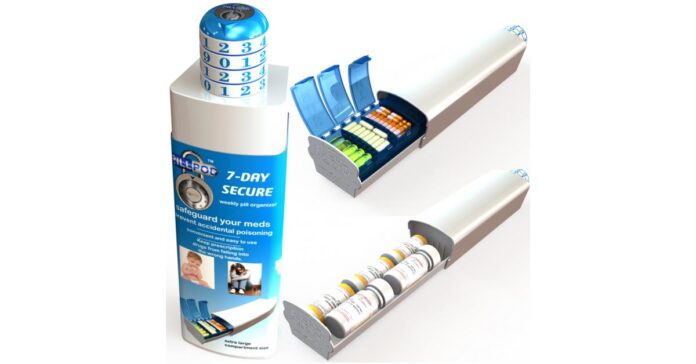 New Child-Safe / Senior -Friendly Pill Organizer Helps Prevent Accidental Child Poisoning