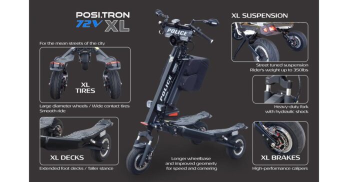 Police departments can go farther and faster with the new Trikke Positron 72V XL