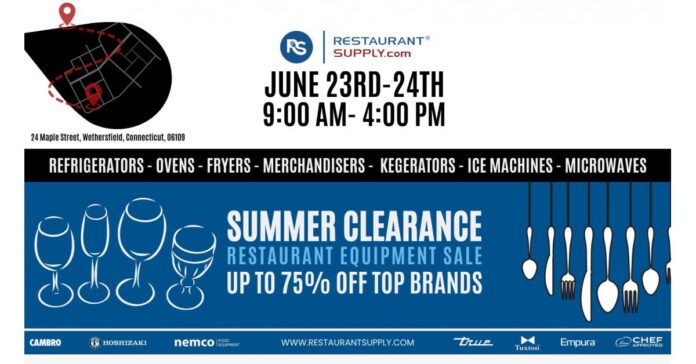 Wethersfield Connecticut Events Restaurant Equipment Sale
