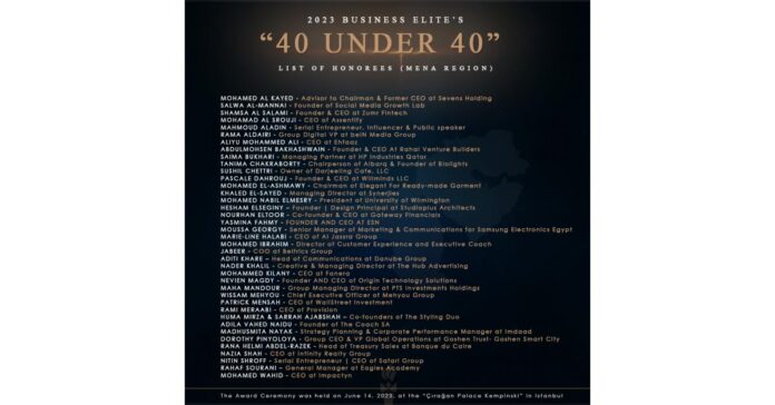 Business Elite Awards Convened MENA Region's “40 Under 40” Business Elite at Iconic Istanbul Venue