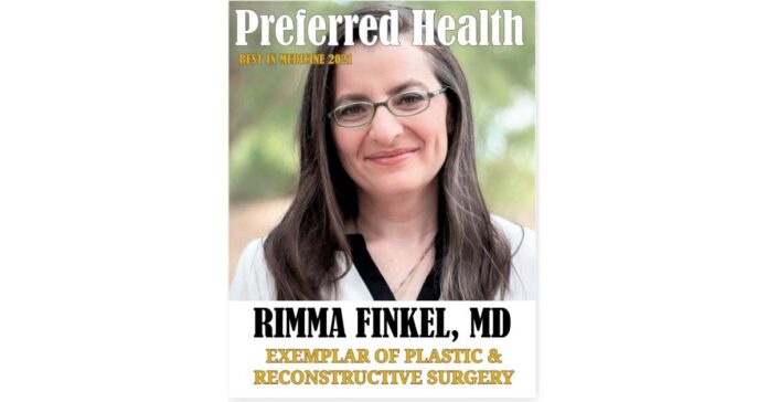 Dr. Rimma Finkel Receives the “Exemplary Award” in the Field of Plastic & Reconstructive Surgery