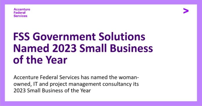 FSS Government Solutions Named 2023 Small Business of the Year by Accenture Federal Services