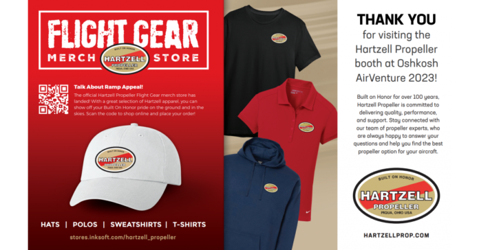 Hartzell Propeller Opens Online Flight Gear Store And Offers Special EAA 2023 T-Shirt at Oshkosh