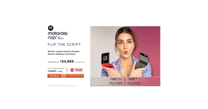 Motorola razr40 Ultra and razr40 The Slimmest Gapless and Nearly Creaseless Flip Phones to Go on Sale Starting 15th July on Amazon Motorola.in Reliance Digital Outlets and Other Leading Retail Stores