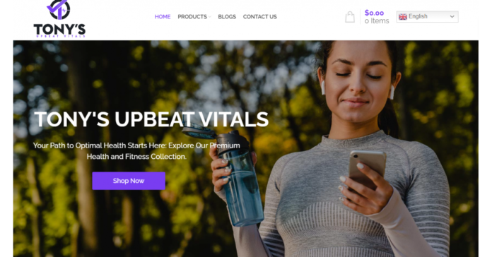 Tony's Upbeat Vitals Introduces an Online Shopping Store to Assist Health and Fitness Enthusiasts with Useful Essentials