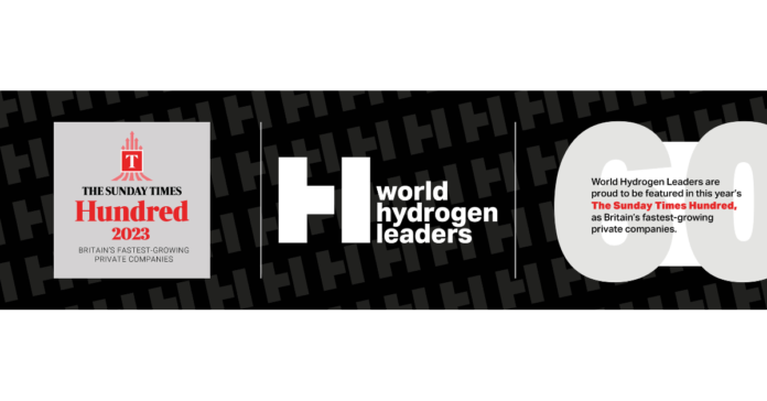 World Hydrogen Leaders named as one of The Sunday Times Hundred 2023
