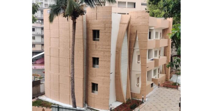 Three Storey Hybrid 3D Printed Building by MES, Mahamaruti Construction and MiCoB