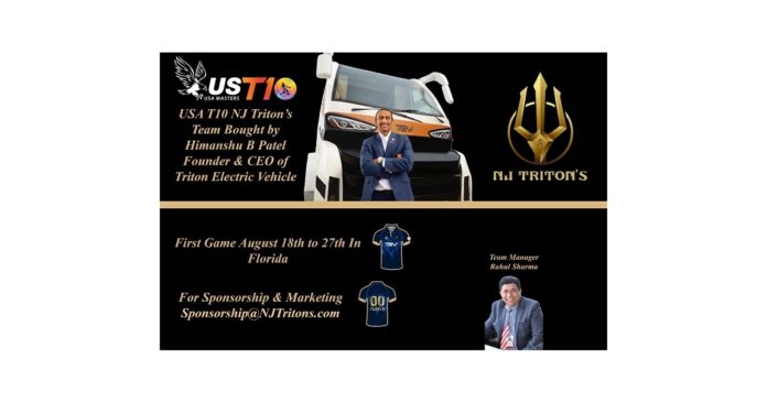 TEVs MD Himanshu Patel Enters in the Game of Cricket by Buying NJ Tritons Team of US Masters T10 League