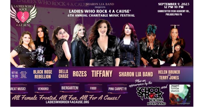 Tiffany Joins Philly's Ladies Who Rock 4 A Cause Music Festival with Sharon Lia Band, ROZES, Helen and Terry, & more