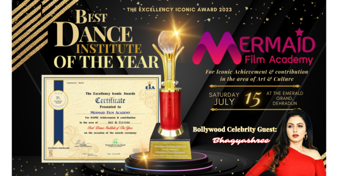 Kolkata's Mermaid Film Academy awarded as Best Dance Institute of the Year at "The Excellency Iconic Award 2023"