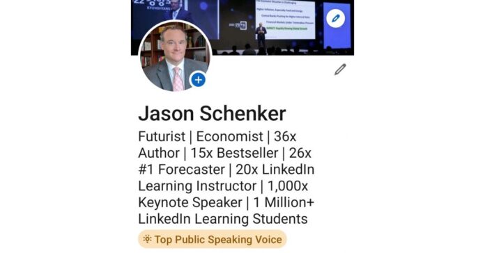 LinkedIn Names Jason Schenker Top Public Speaking Voice