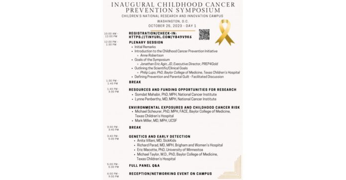 Historic Inaugural Childhood Cancer Prevention Symposium, Washington, DC, October 25 and 26, 2023