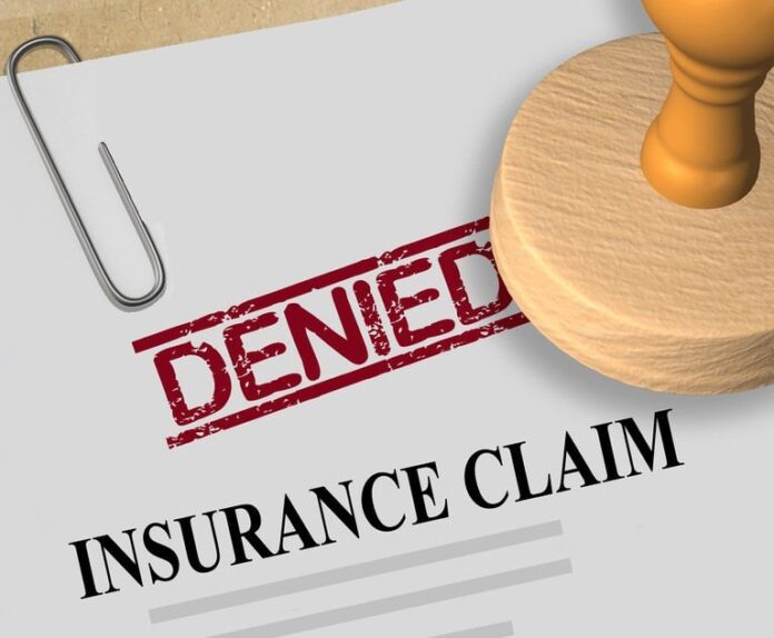 INSURANCE CLAIM DENIED concept